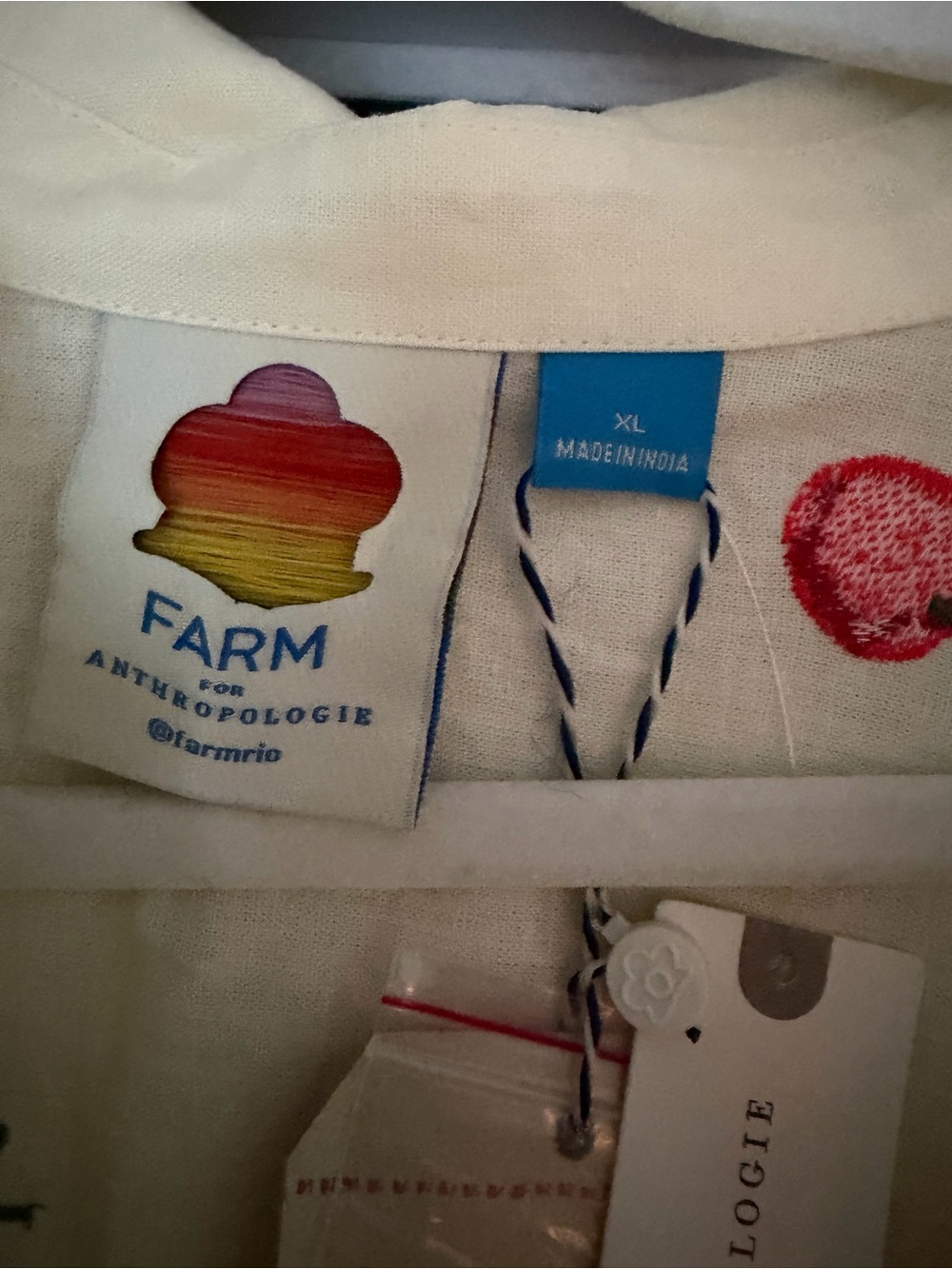 FARM Rio Cream Cherry-Print Button Front Jacket - Picture 2 of 5